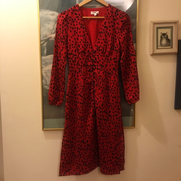 NWOT Rahi XS Red Leopard Scarlett Dress X Small - Picture 2 of 11